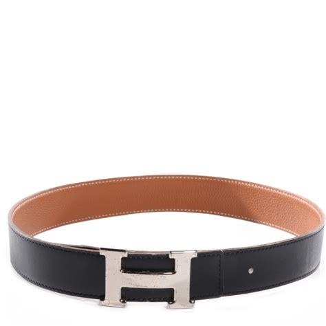 HERMES Togo Box Reversible Polished Constance 32mm H Belt 